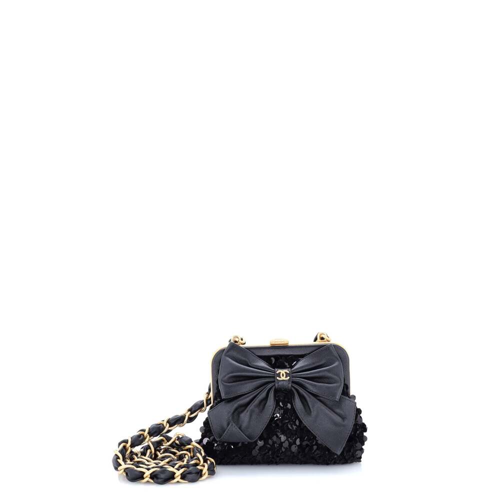 Chanel Bow Frame Clutch With Chain #268049C39B